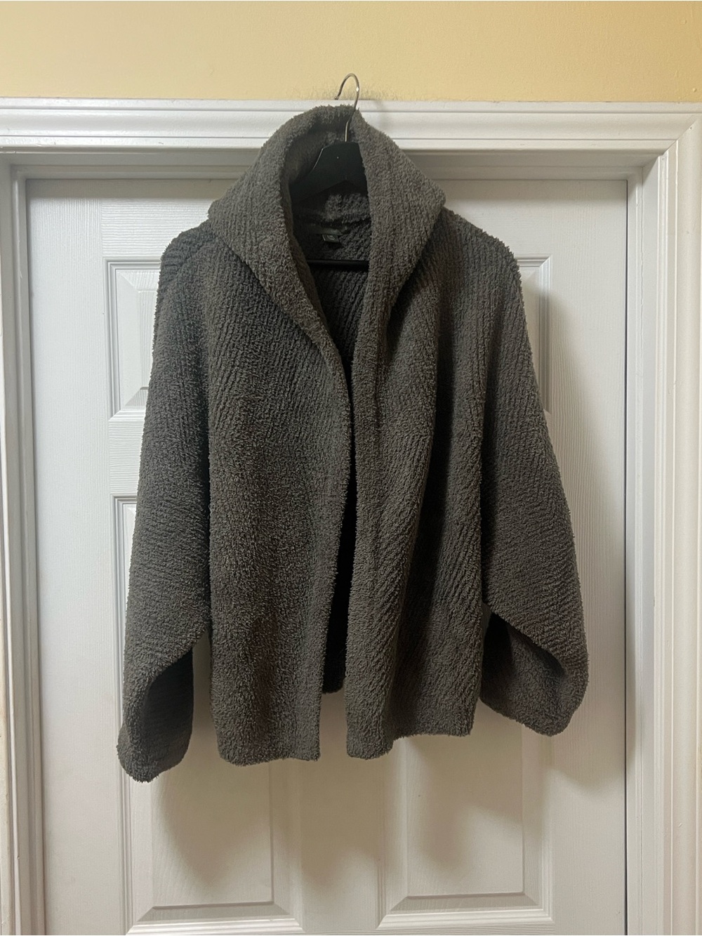 Barefoot Dreams Plush Open-Front Cardigan - Charcoal Gray